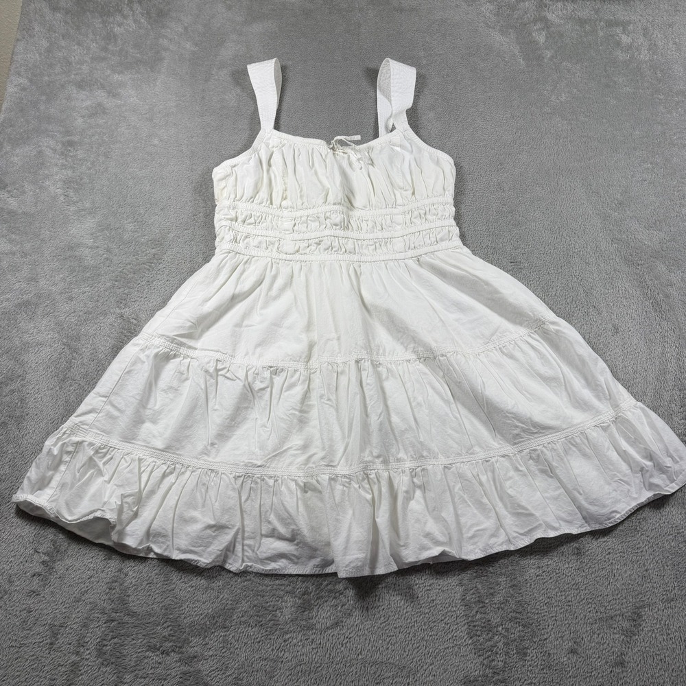Sunday Best Aritzia Martine Poplin Mini‎ Dress Women Large White Cotton Sundress